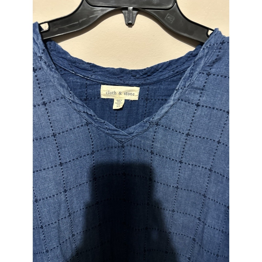 Cloth & Stone Anthropologie Frayed Tunic Dress size XS V Neck Sleeveless - Picture 5 of 6
